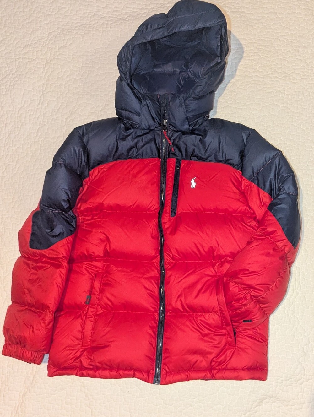 Polo Ralph Lauren Boys 14/16 Red And Navy Puffer Jacket